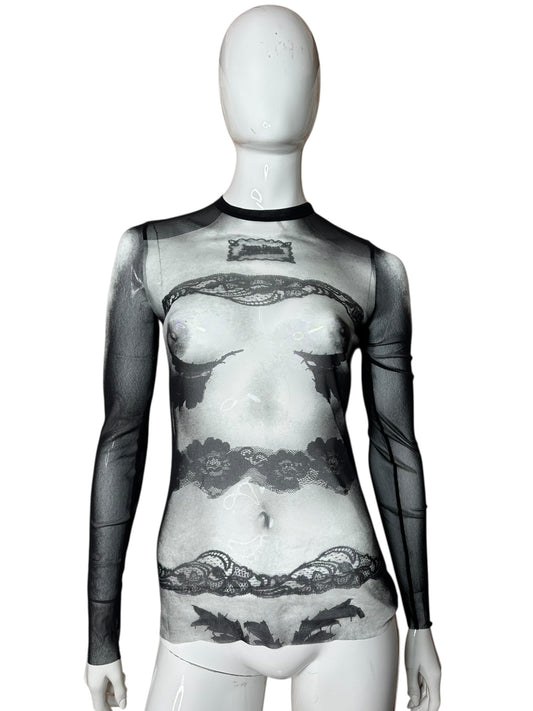 Jean Paul Gaultier top stampato (M)