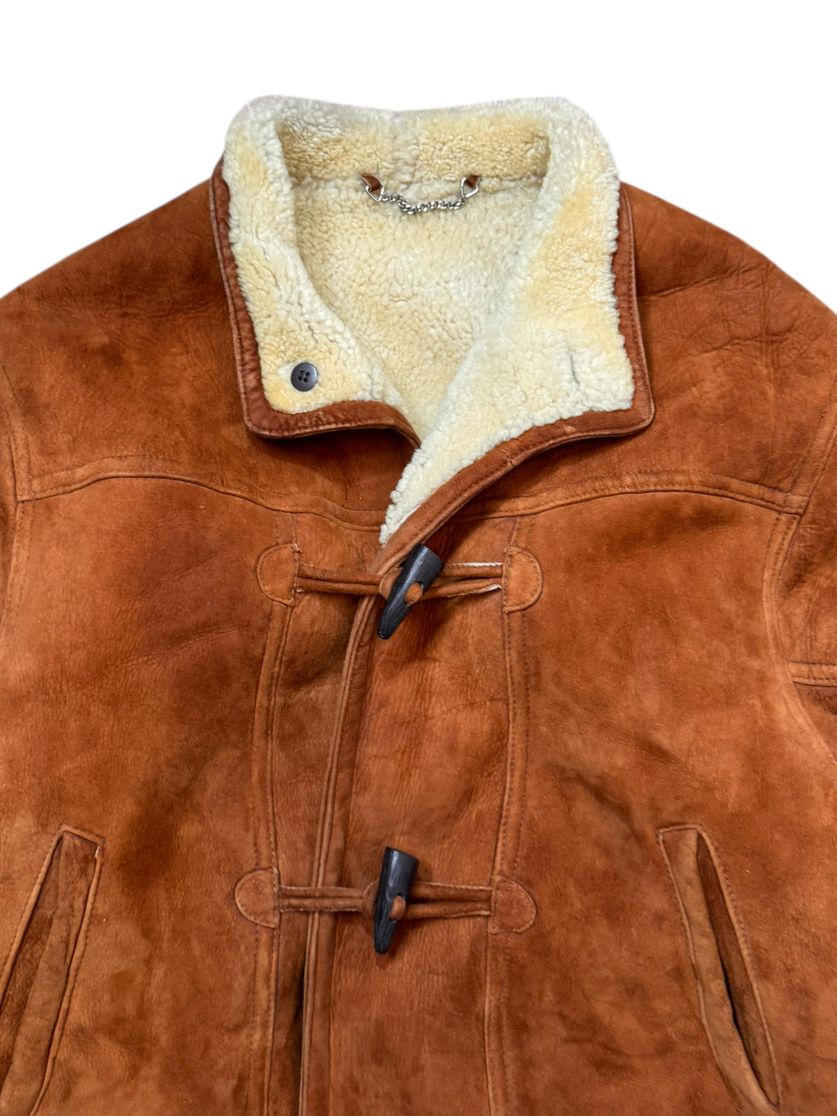 Giorgio Valenti giacca montone shearling vera pelle marrone tg 48 — foto 3