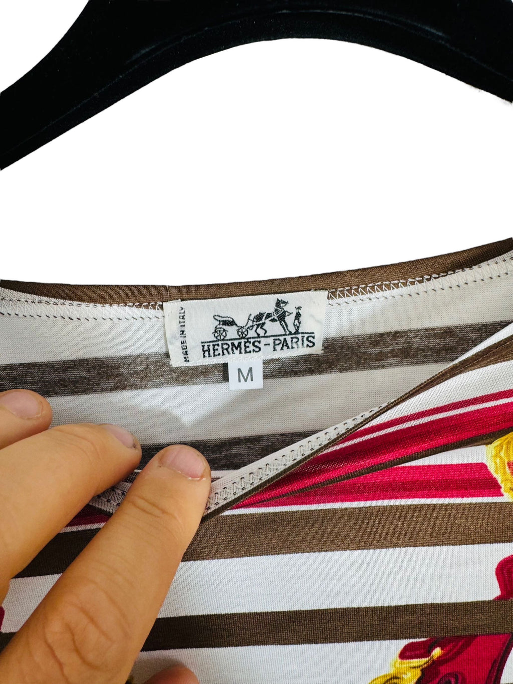 Hermès Paris abito tunica cotone Brides de Gala righe stampa iconica taglia M — foto 7