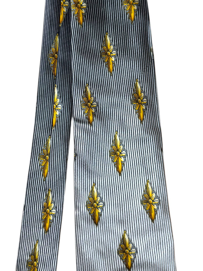Cravatta vintage Gianni Versace rigata barocca Medusa seta 100% Made in Italy