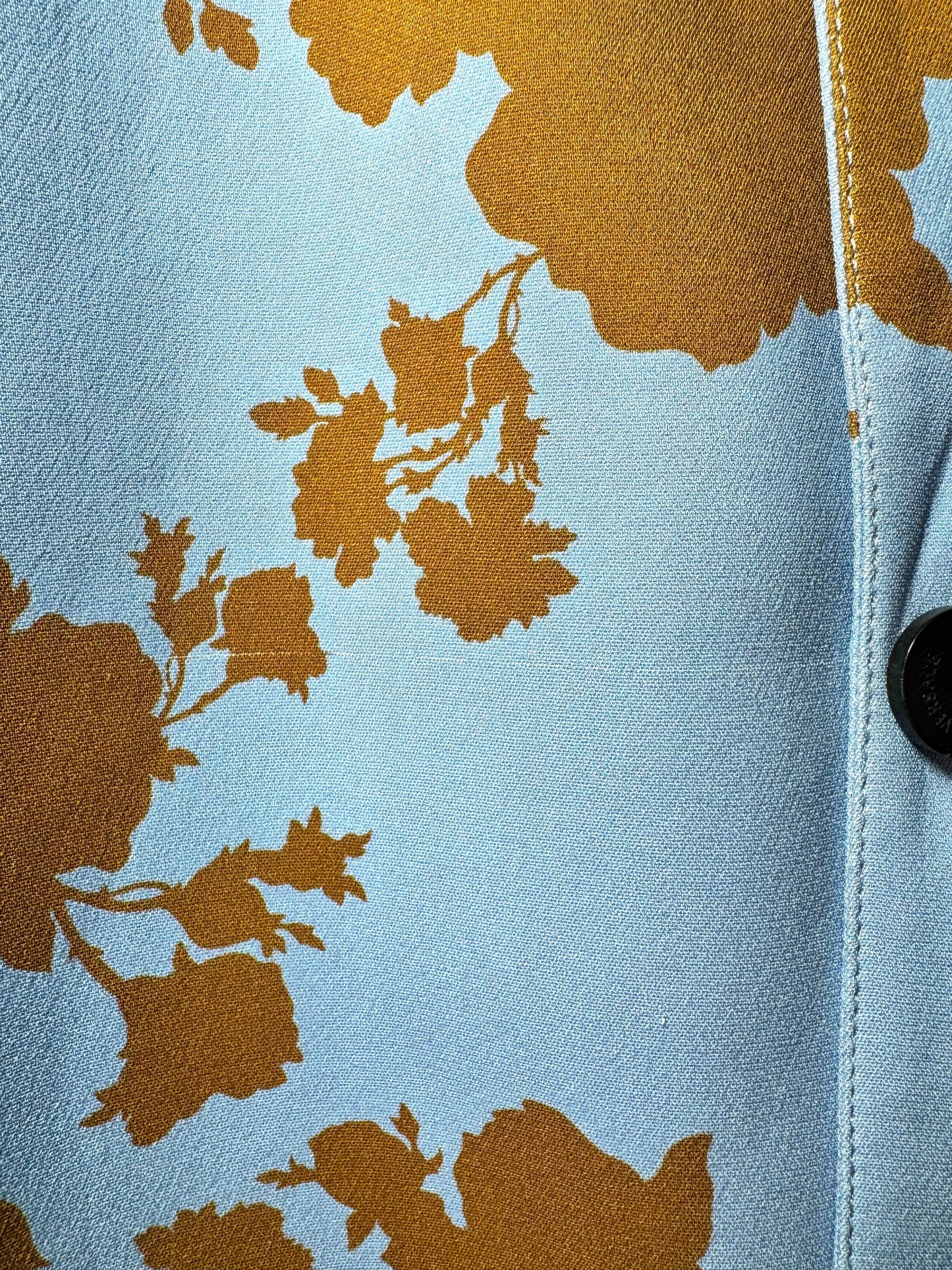 Giacca Versace azzurra con stampa floreale – Taglia 48 (M)