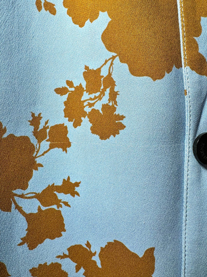 Giacca Versace azzurra con stampa floreale – Taglia 48 (M)