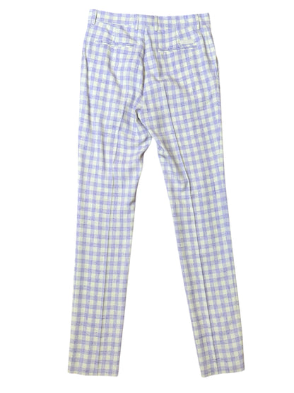 Versace completo uomo giacca e pantalone a quadri lilla/avorio Tg. 48 Made in Italy