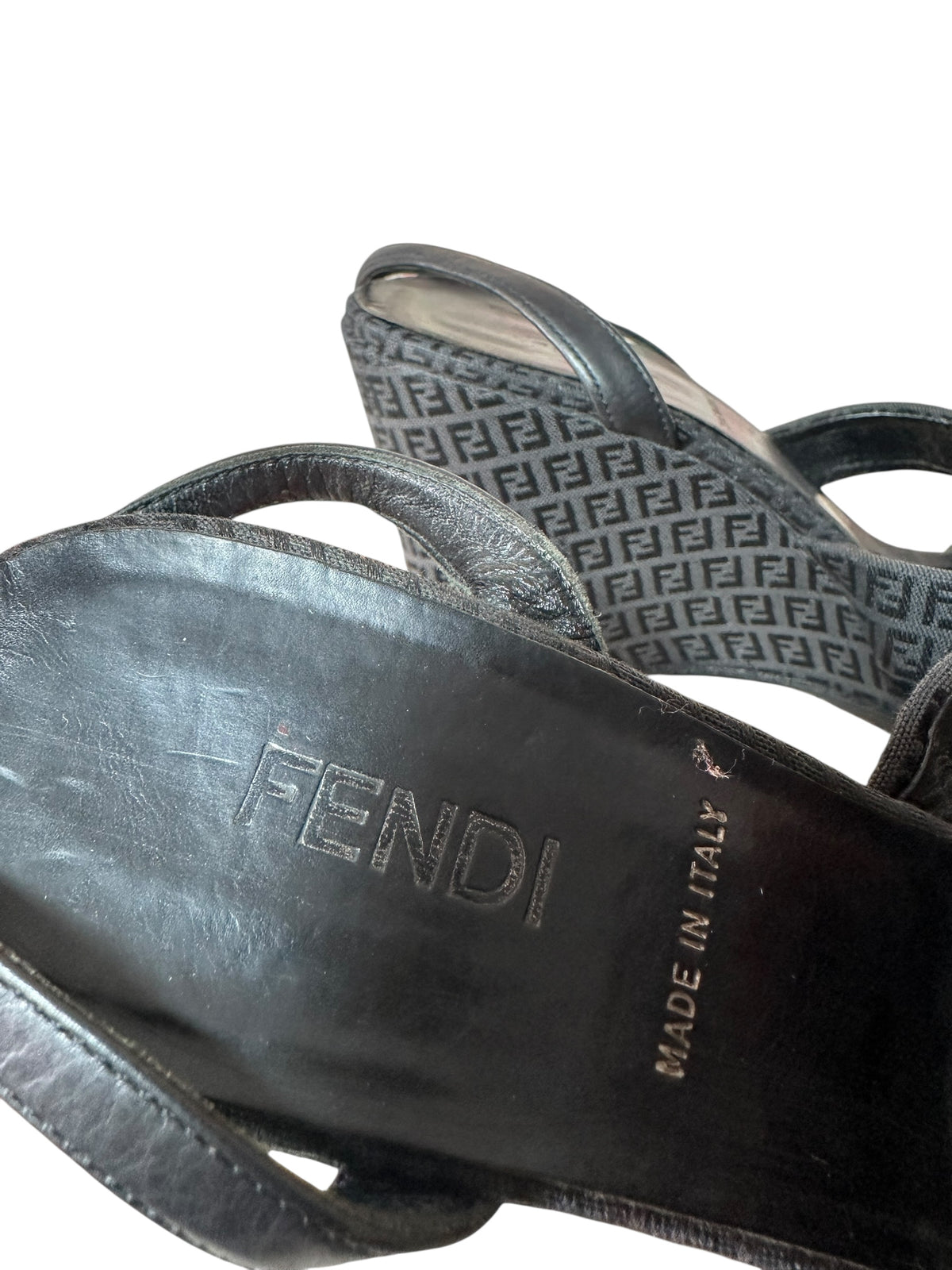 Fendi sandali vintage in tela — foto 3