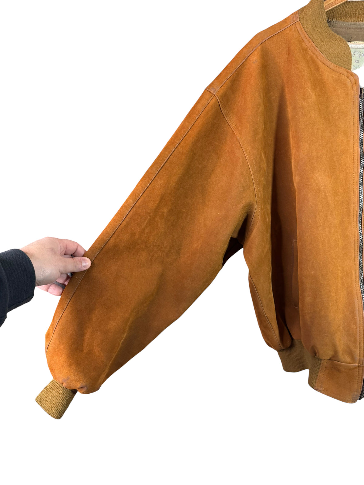 Giacca vintage Antica Bottega marrone bomber Made in Italy XXL — foto 4