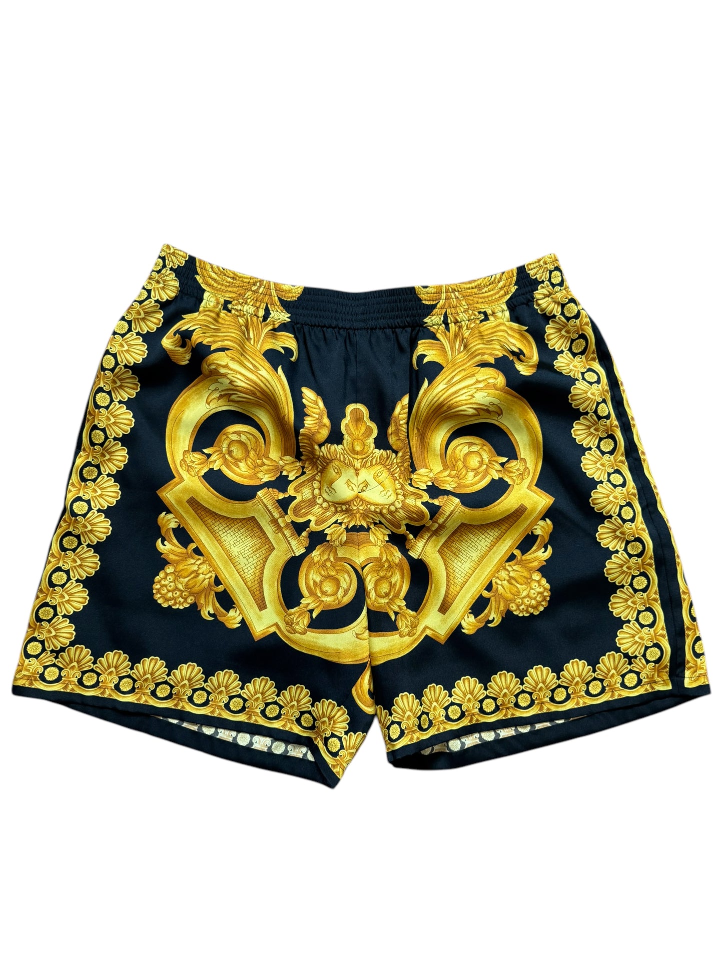 Versace Shorts Uomo Barocco Nero Oro Taglia 54