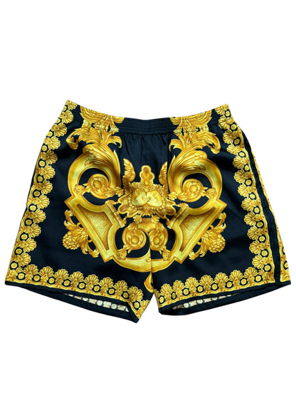 Versace Shorts Uomo Barocco Nero Oro Taglia 54