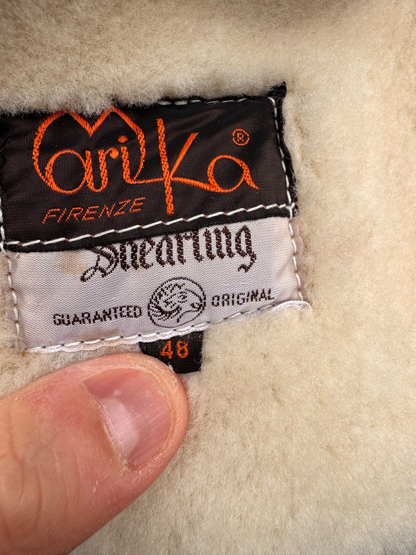 Giacca shearling uomo Arika Firenze vera pelle montone taglia 48