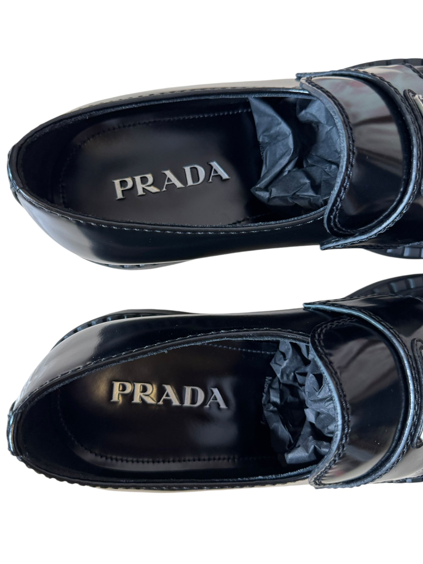 Prada mocassini in Pelle Spazzolata Nera Uomo - Taglia 9.5 UK (43,5 EU)
