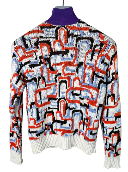 Prada maglione donna multicolor in lana e cashmere, taglia it 36