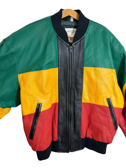 Giacca in pelle vintage Michael Hoban (M)