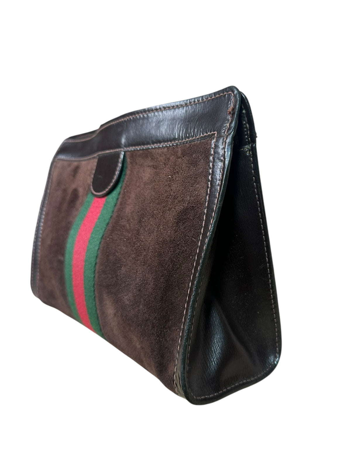 Gucci pochette vintage in pelle scamosciata