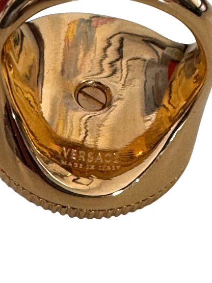 Anello Versace Medusa Gold Tone Fashion Jewelry Made in Italy Taglia 21 — foto 6