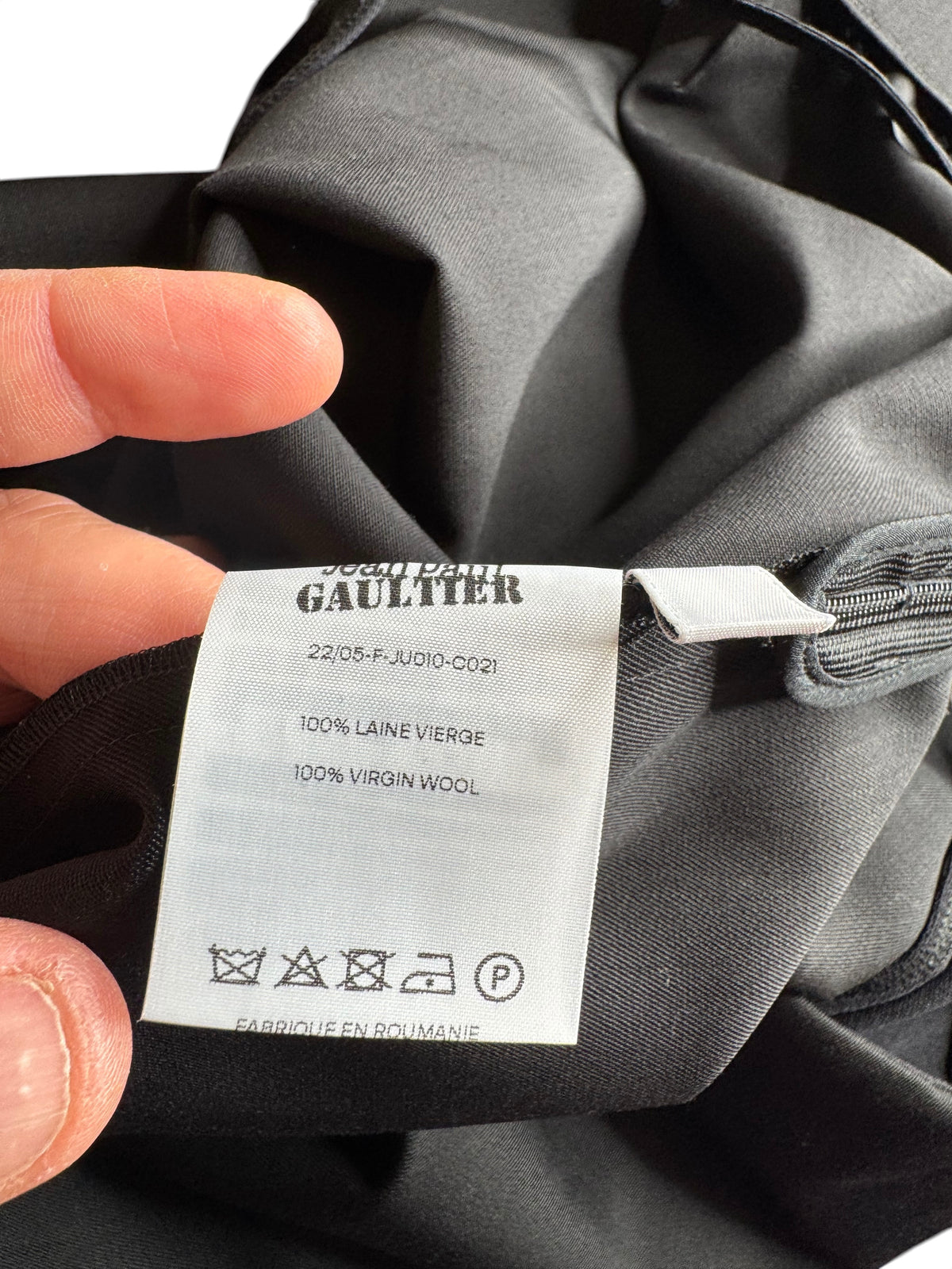 Jean Paul Gaultier Gonna Nera Cut Out in Lana Vergine Taglia IT 46 Nuova