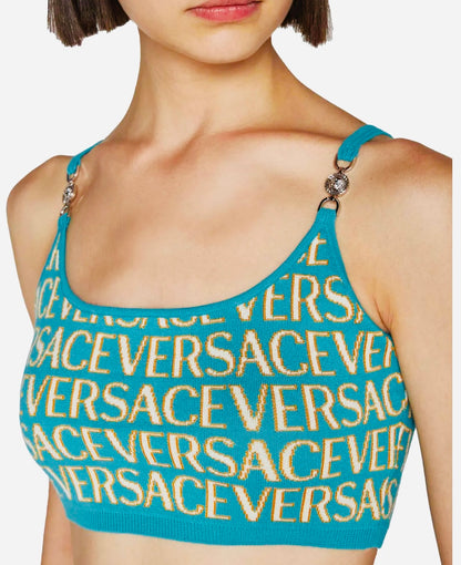 Top VERSACE Donna – Taglia IT 44 – Logo All Over