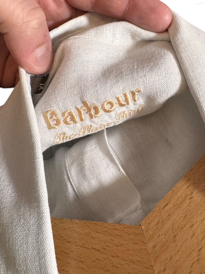 Camicia Barbour uomo XL in lino 100% bianca Made in Portugal