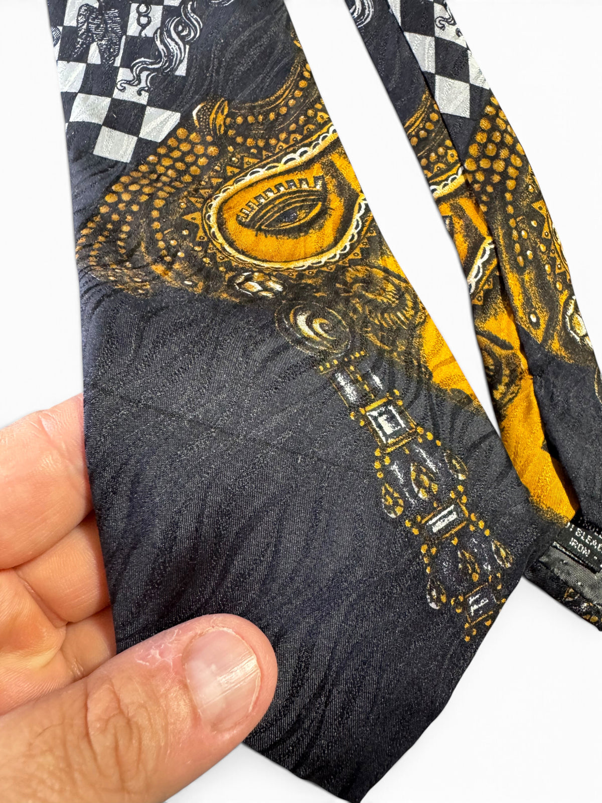 Cravatta Gianni Versace in seta stampa barocca multicolor Made in Italy