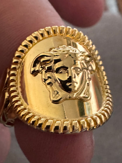 Anello Versace Medusa Chain Gold Tone Made in Italy Taglia 15 — foto 9