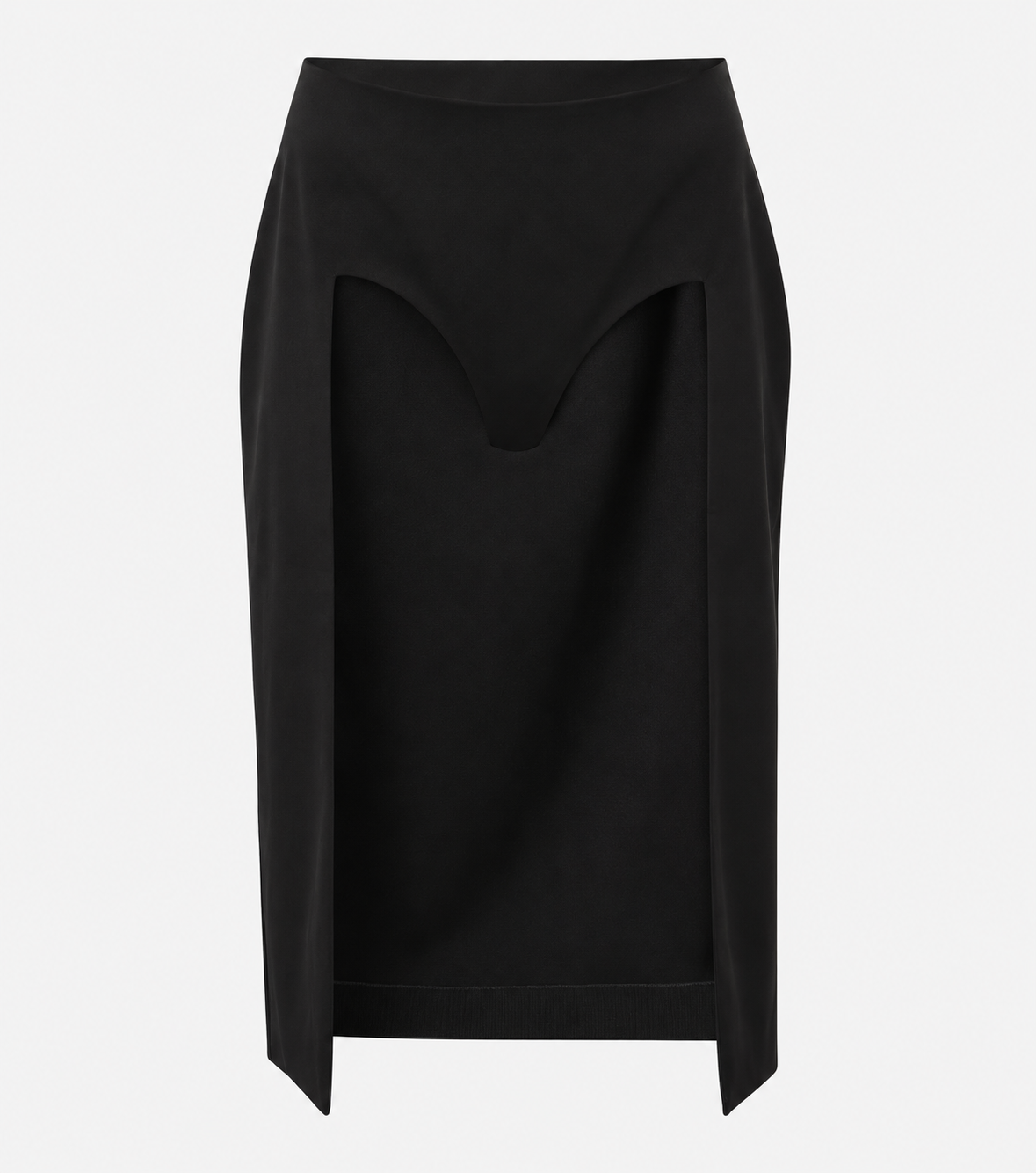 Jean Paul Gaultier Gonna Nera Cut Out in Lana Vergine Taglia IT 46 Nuova