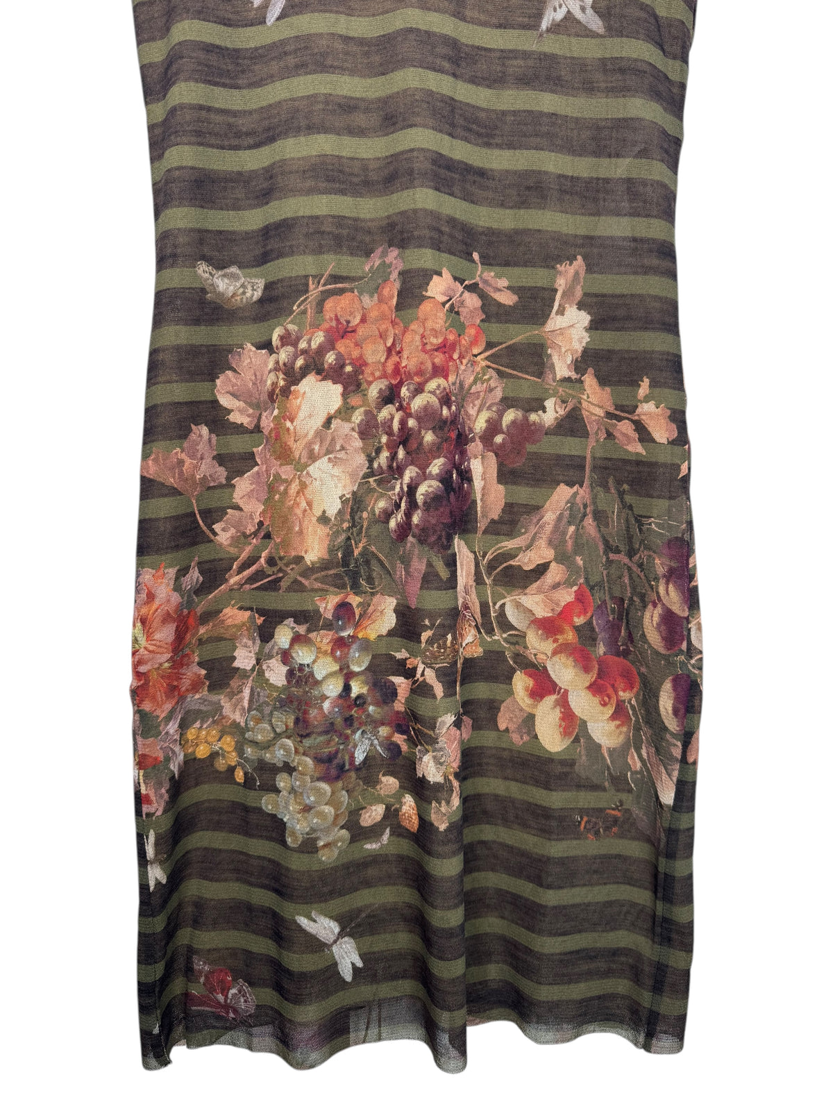Jean Paul Gaultier Abito Donna Floreale a Righe in Mesh Taglia S Made in Italy