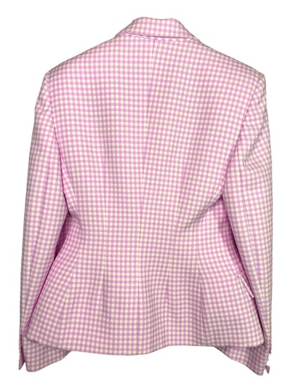 Blazer Versace donna lana vergine rosa vichy bottoni Medusa taglia 42 nuovo — foto 10