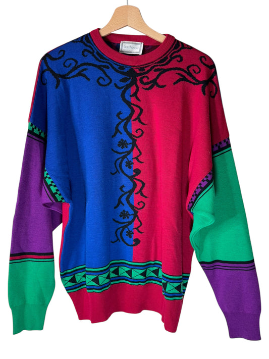 Maglione vintage Gianni Versace 100% lana multicolor - taglia 48