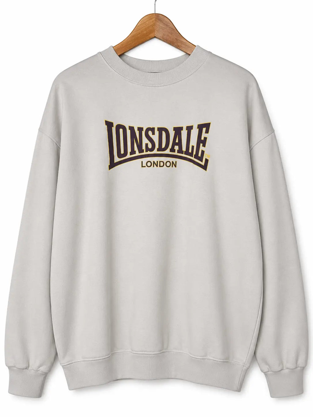 Felpa vintage Lonsdale London grigia logo frontale taglia M