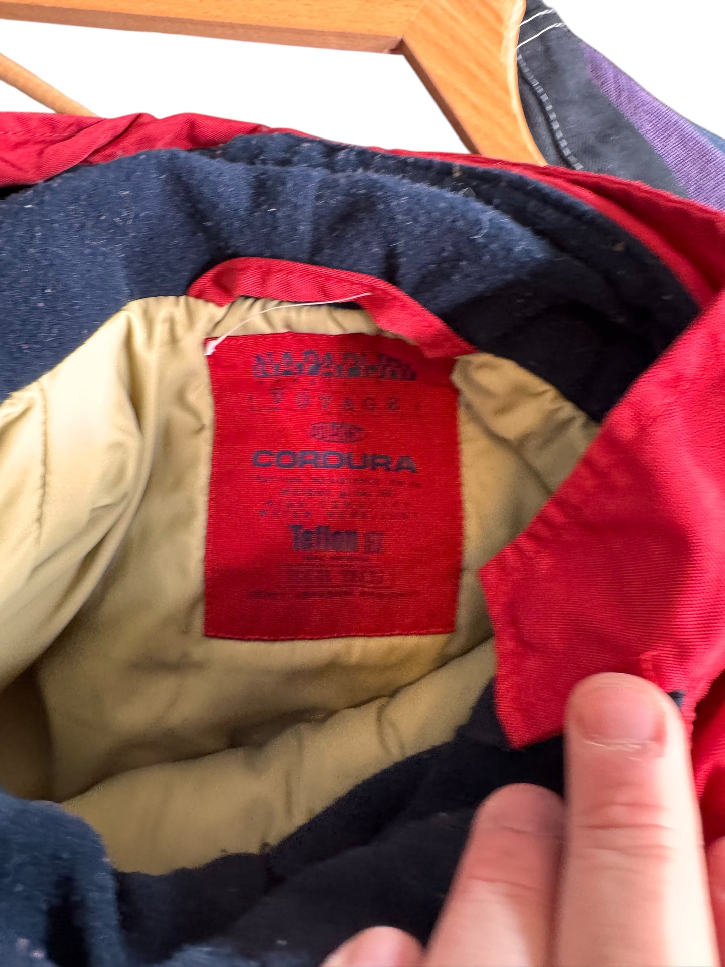 Giacca Napapijri Geographic rossa vintage uomo con cappuccio