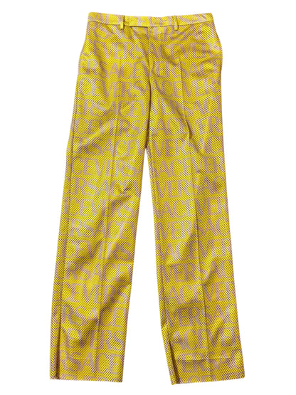 Pantaloni Versace logo all over mesh giallo IT 48 nuovi