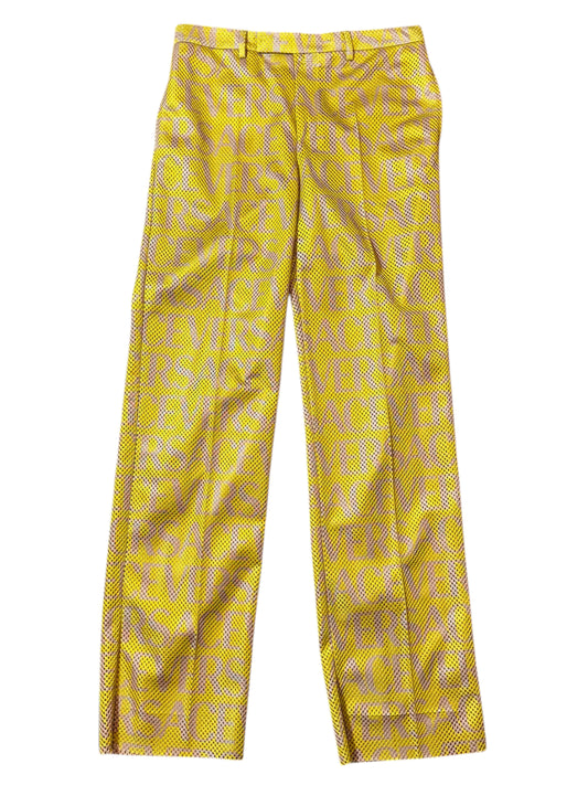 Pantaloni Versace logo all over mesh giallo IT 48 nuovi
