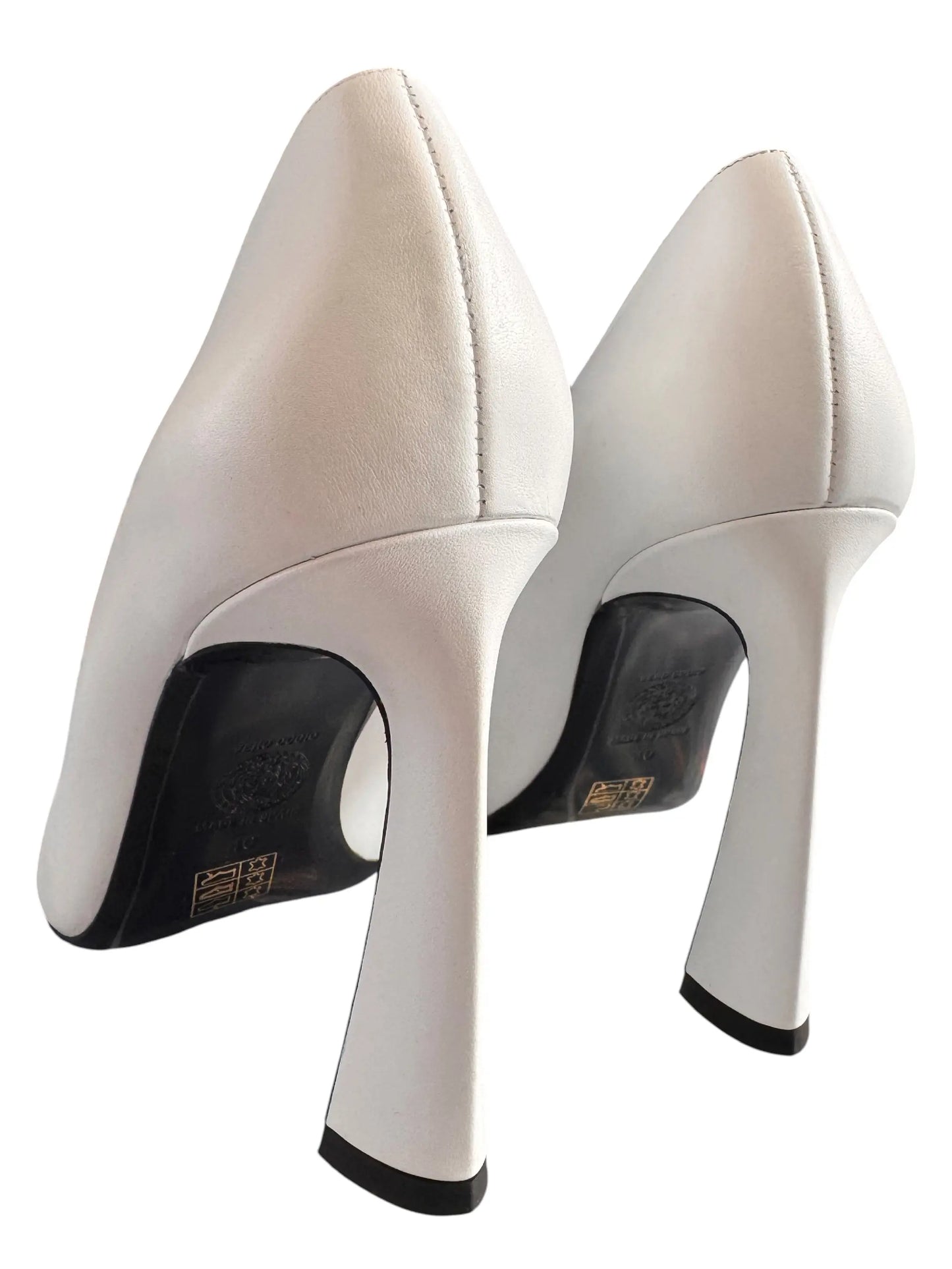 Versace décolleté Medusa bianche in pelle tacco alto - taglia 40