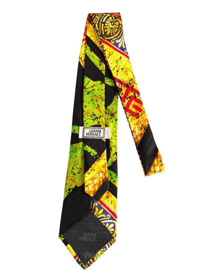Gianni Versace cravatta vintage seta fantasia pop art Made in Italy