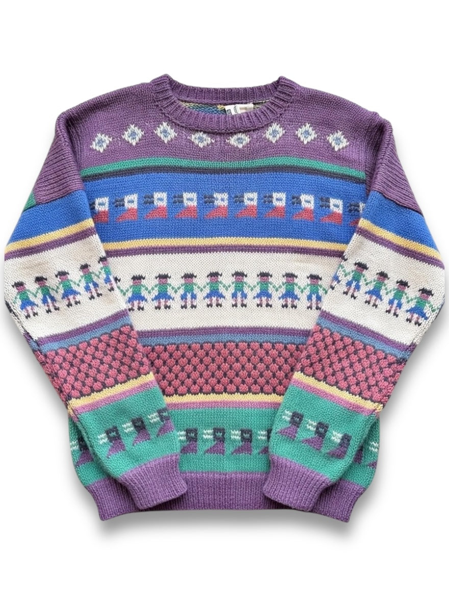 Maglione artigianale lana 100% peruviana vintage multicolor