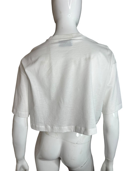 Prada t-shirt crop in cotone (M)