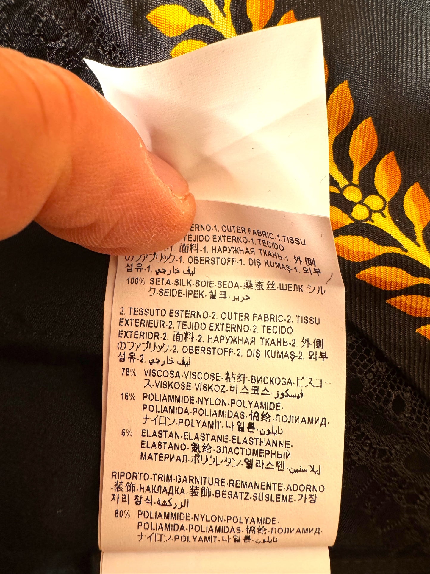 Versace top bustier seta Baroque Heritage nero oro pizzo tg 44 nuovo