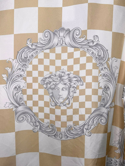 Camicia Versace in seta 100% motivo Medusa e scacchi Made in Italy (M)