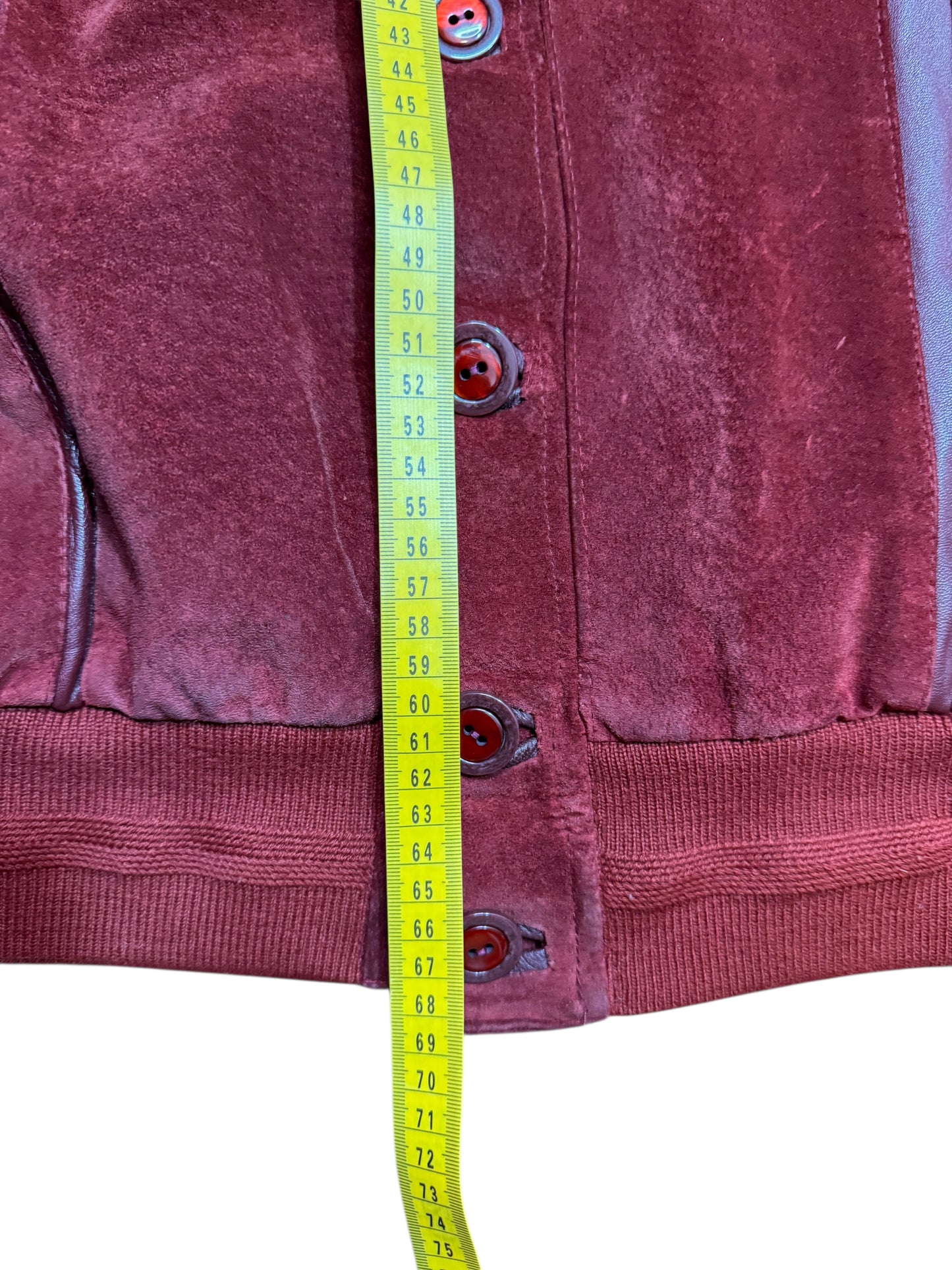 Giacca vintage Eclipse velluto bordeaux pelle inserti ricamo Made in Spain — foto 10