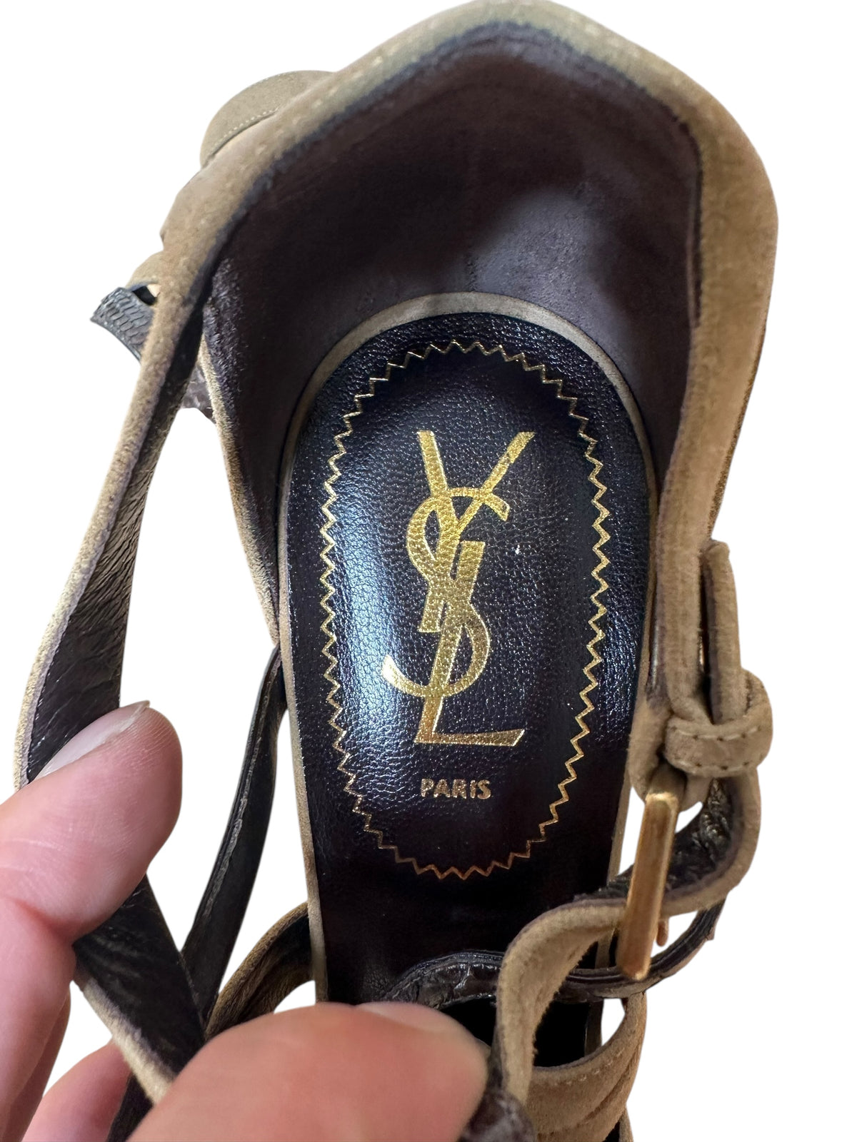 Yves Saint Laurent sandali in suede — foto 8