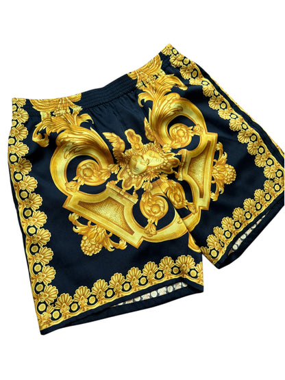 Versace Shorts Uomo Barocco Nero Oro Taglia 54