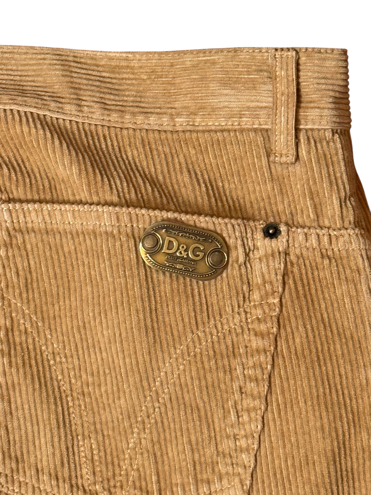Pantaloni D&G Dolce & Gabbana velluto beige 5 tasche taglia 52 — foto 5