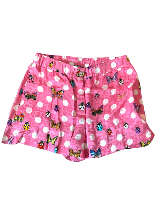 Shorts Versace Donna Taglia 38 – Rosa Pois con Farfalle & Coccinelle – Nuovi