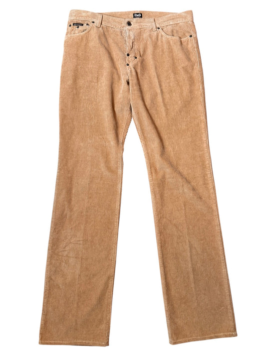 Pantaloni D&G Dolce & Gabbana velluto beige 5 tasche taglia 52