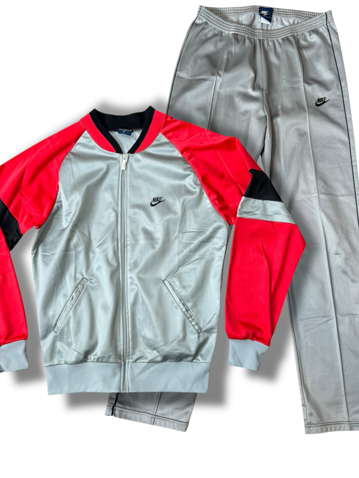 Nike vintage completa tracksuit grigio rosso Made in UK taglia M