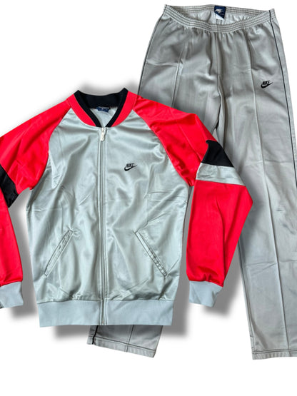 Nike vintage completa tracksuit grigio rosso Made in UK taglia M