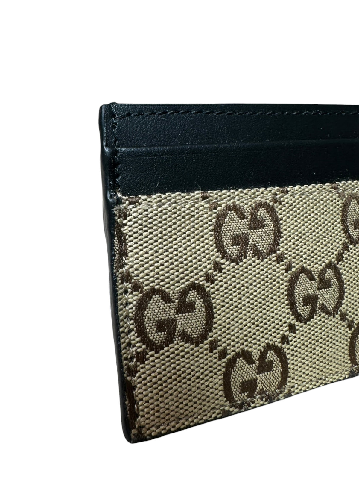 Gucci porta carte in tela e pelle
