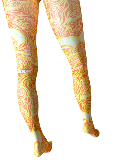 Collant Versace donna Medusa swirl giallo-arancio – Taglia M – Nuovi con cartellino