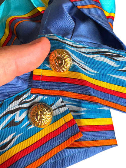 Camicia vintage donna Versace Sport in seta stampa nautica - Tg. 38