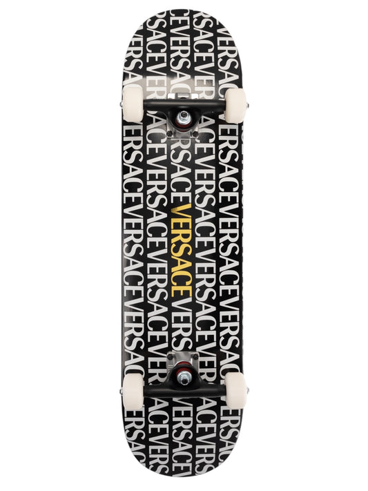 Versace Skateboard Set con Tavola Logo Repeat, Ruote e Custodia