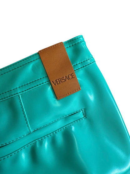 Versace Shorts Uomo Verde Acqua – Materiale Gommato – Taglia 52