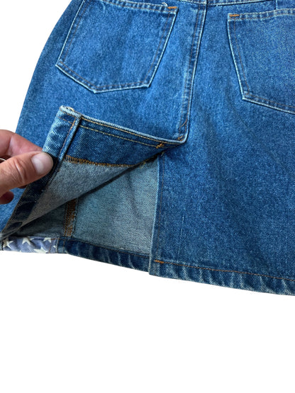Mini gonna vintage in denim (M)